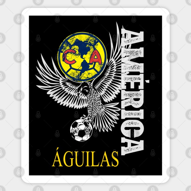 Aguilas del america escudo logo diseño estilo desgastado Magnet by soccer t-shirts